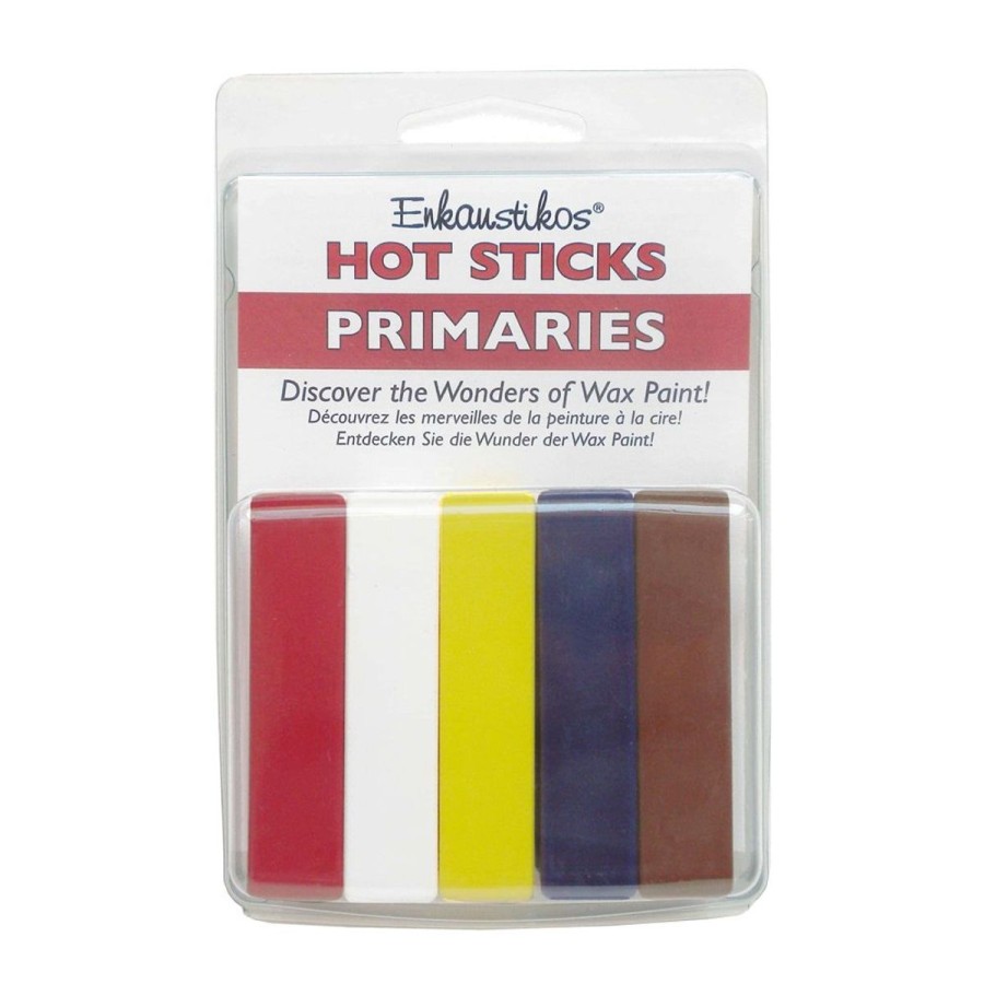 Printmaking & Pottery Enkaustikos Enkaustikos Paints | Hot Tools | Accessories | Enkaustikos Primary Hot Sticks Set Of 5