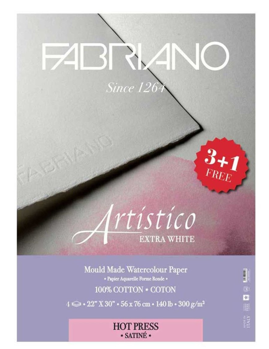 Canvas & Surfaces Fabriano Fabriano | Artistico | Watercolour | Printmaking Papers | Pads | Blocks | Fabriano Artistico 22"X30", 140Lbs Extra-White Hp "Buy 3 Get 1 Free